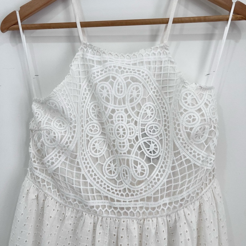 HD in Paris White Lace Eyelet Tiered Maxi Dress - Picture 4 of 6